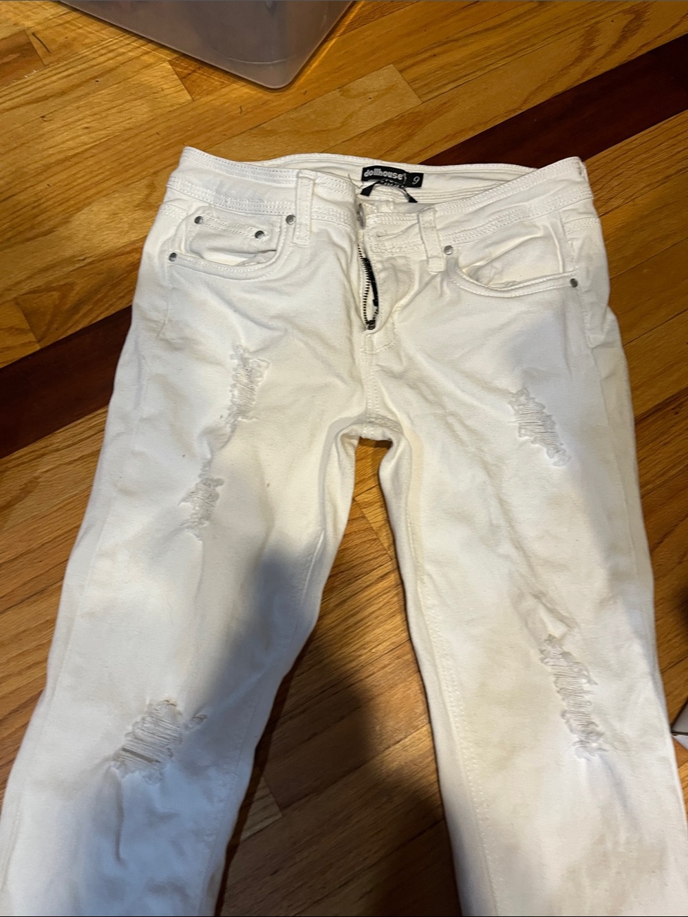 Dollhouse White Distressed Skinny Jeans